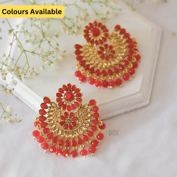 Elegant Gold Tone Chandbali Earrings