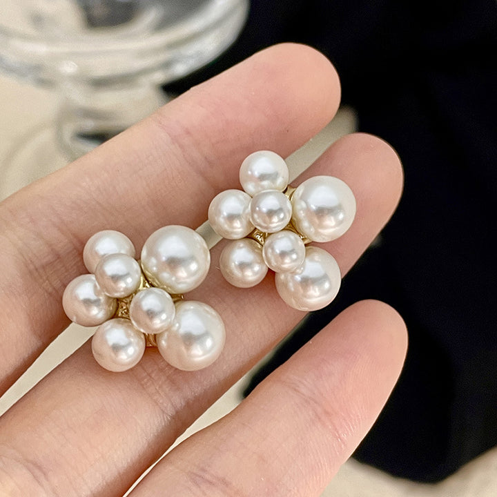 Cloud Pearl Cluster Stud Earrings