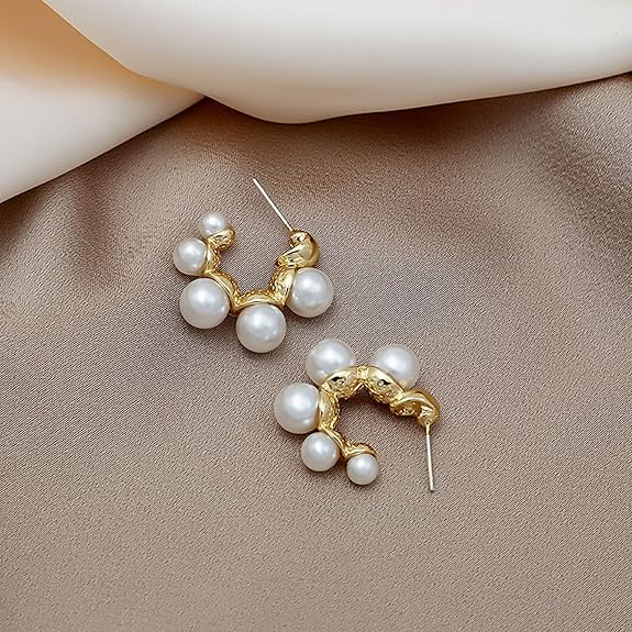 Chic Pearl Hoop Earrings