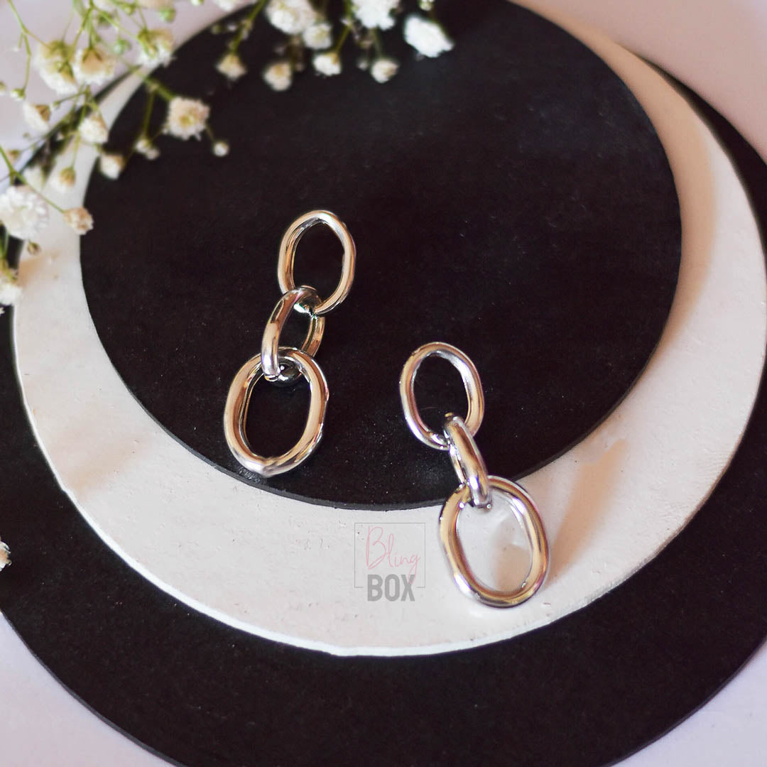 Silver Tone Chain Earrings