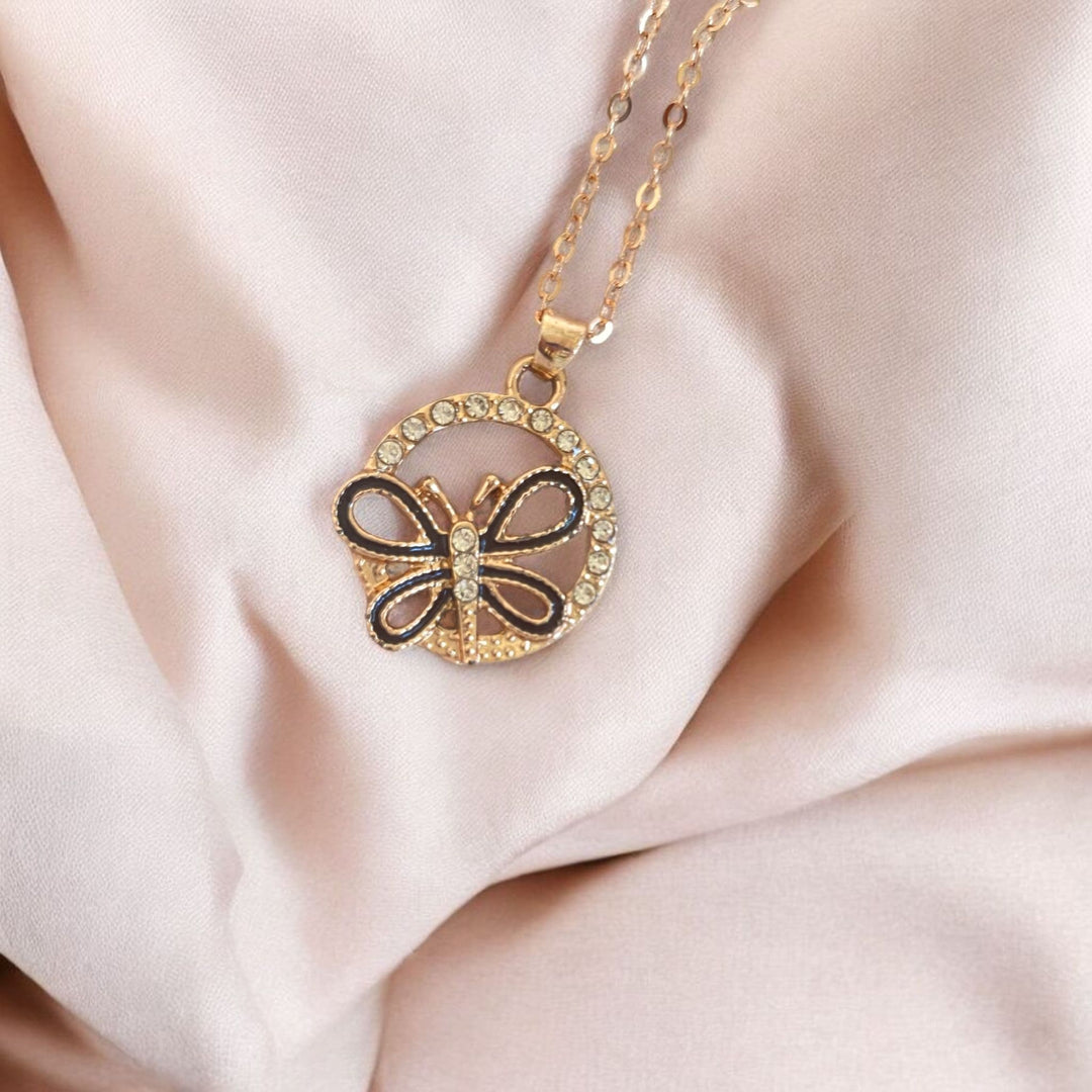 Crystal Butterfly Pendant Necklace