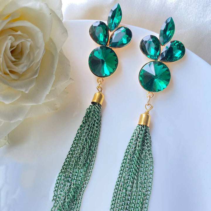 Alluring Crystal Tassel Earrings