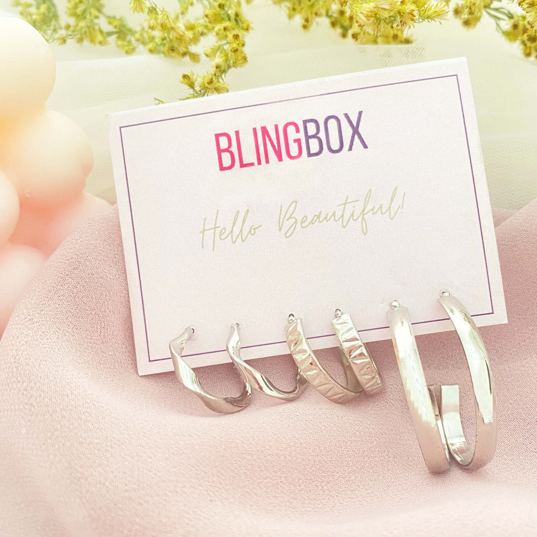 Unique Silver Combo Earrings-Set of 3