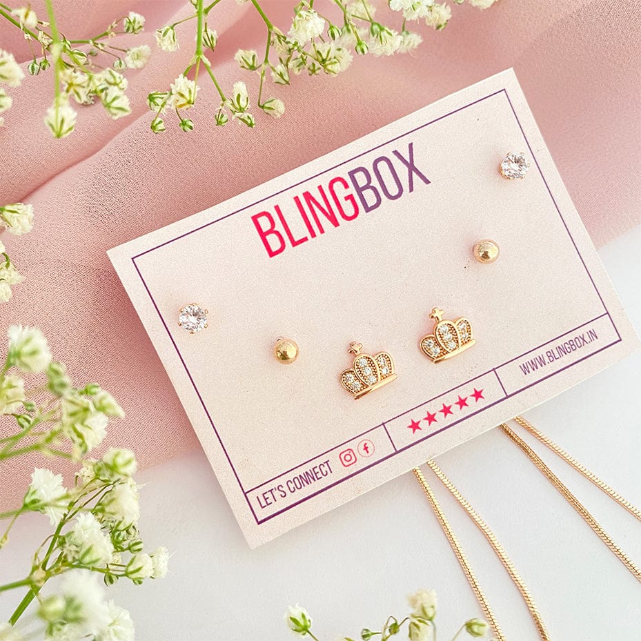 Bling Box Earring Combo Princess Jewellery 