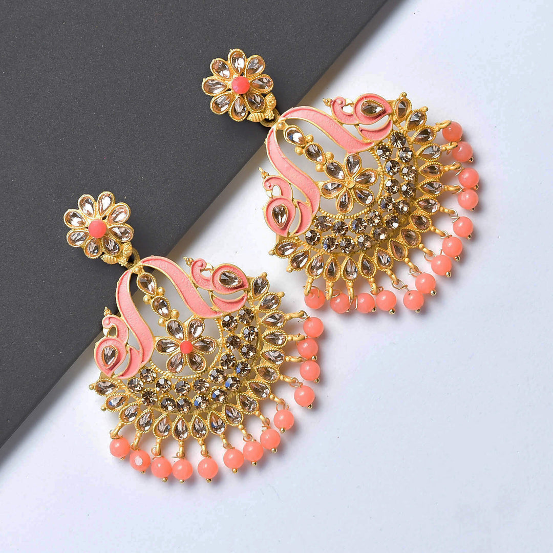 Gold Ethnic Chandbali Earrings
