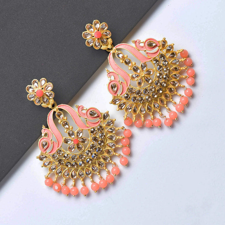 Gold Ethnic Chandbali Earrings