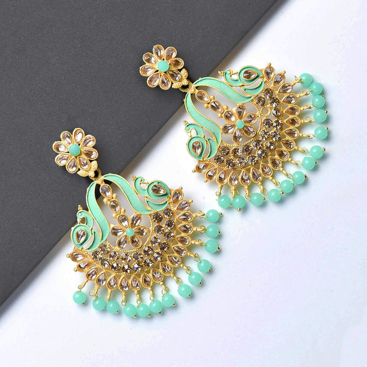 Gold Ethnic Chandbali Earrings