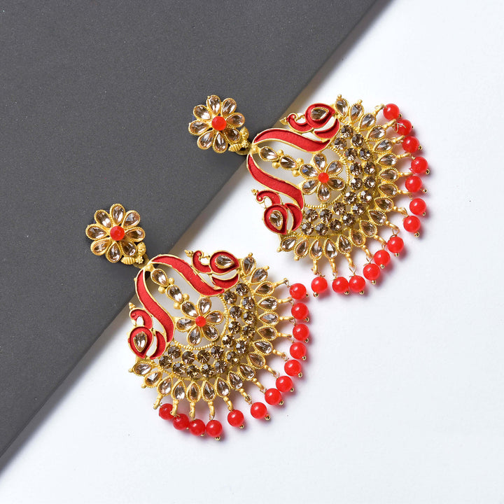 Gold Ethnic Chandbali Earrings