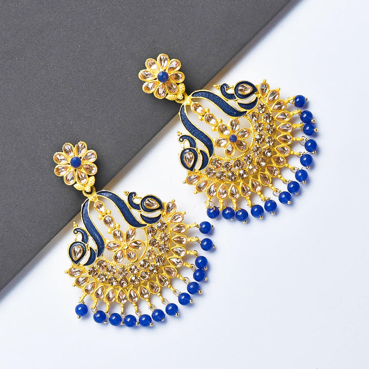 Gold Ethnic Chandbali Earrings