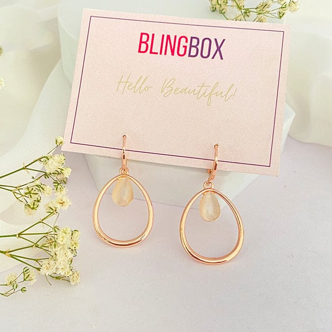 Dew Drop Stone Huggie Earrings
