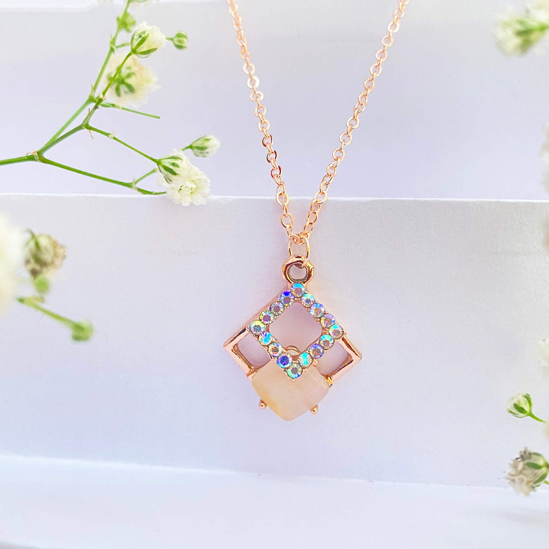 Square Rose Gold Necklace