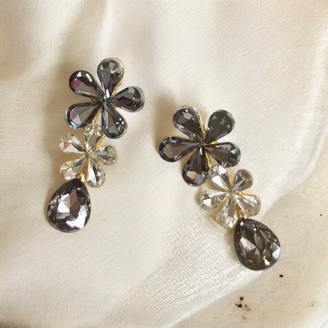 Chess Floral Drop Earrings