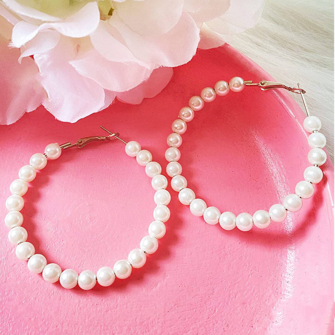 Timeless Pearl Hoop Earrings