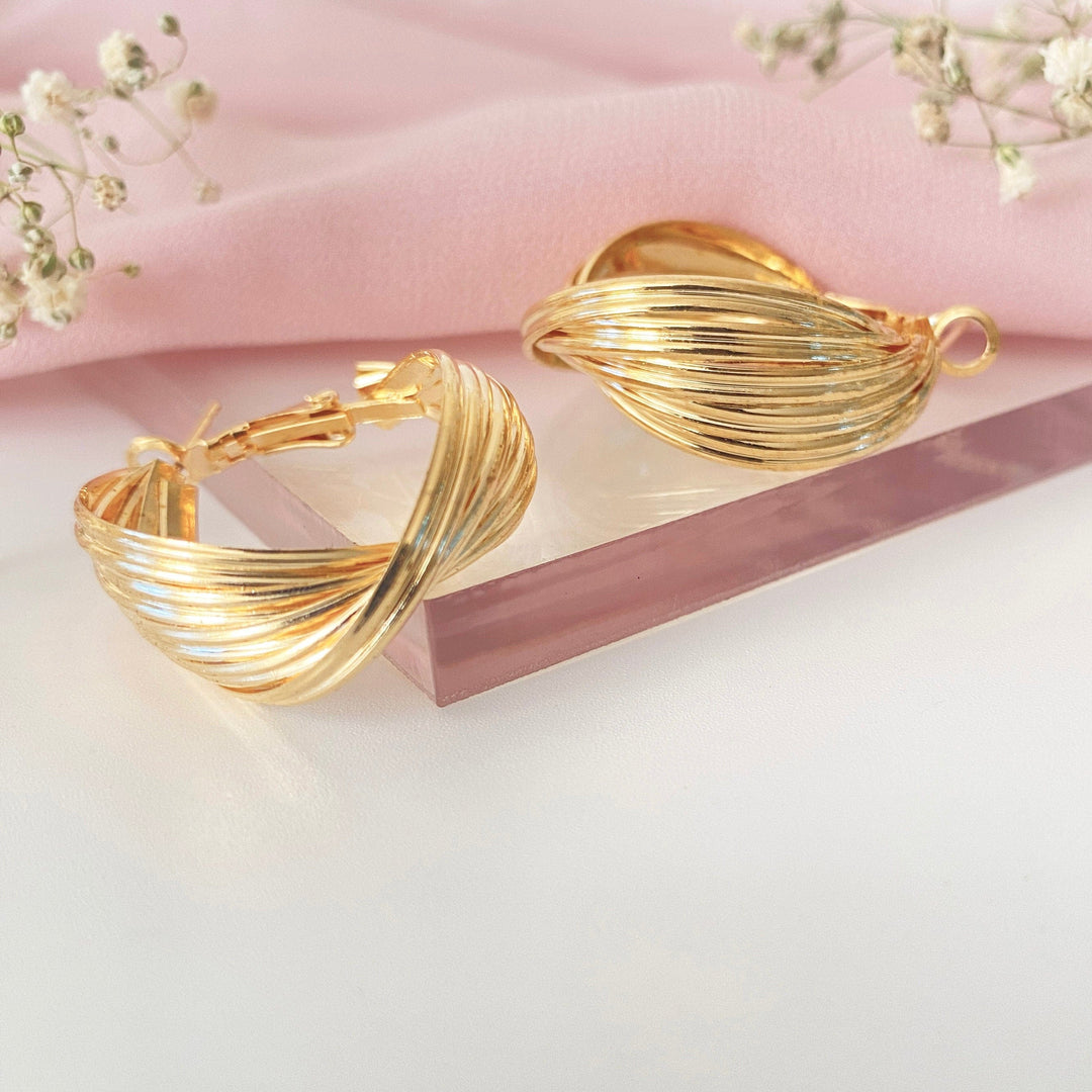 Twisted Golden Hoops