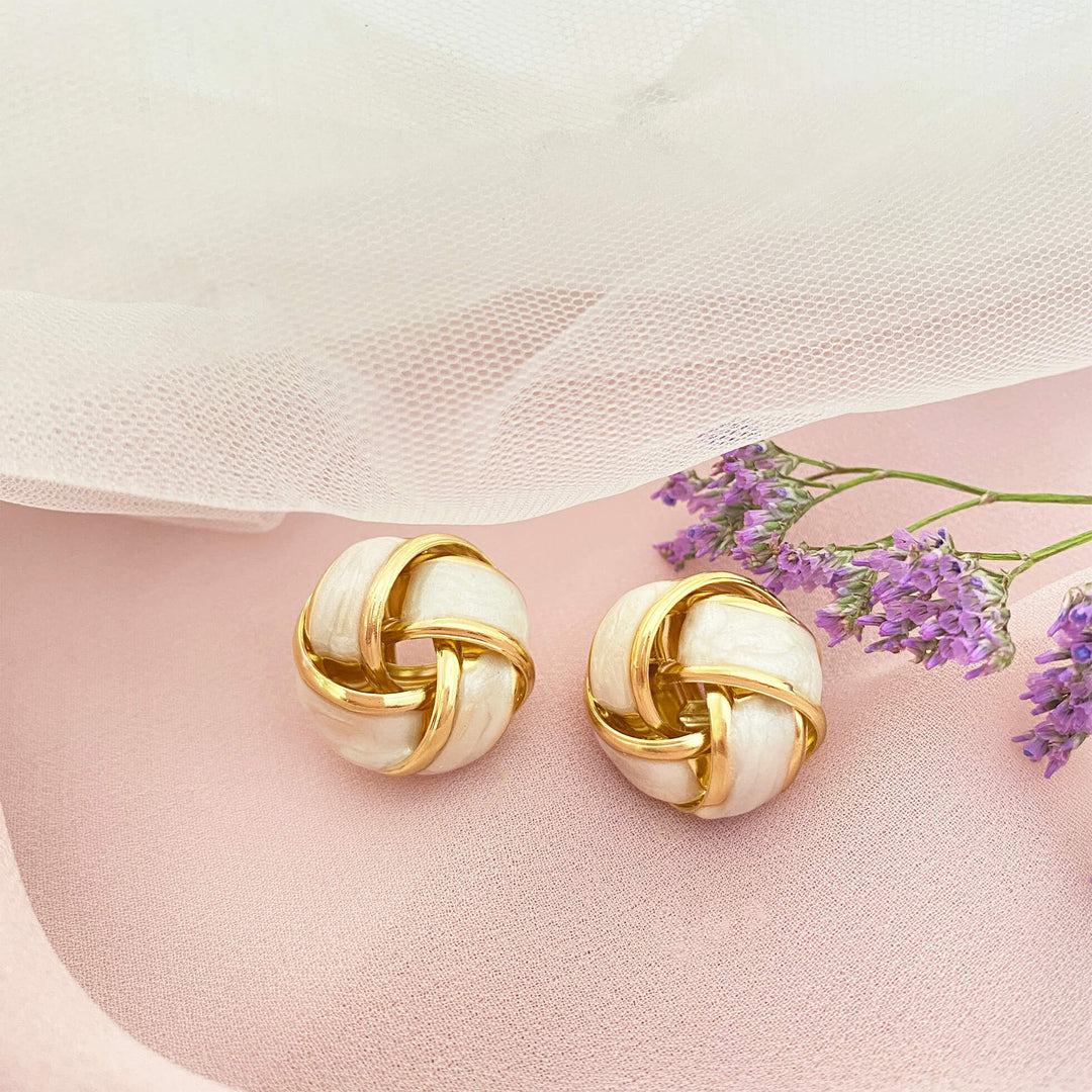 Enamel Knot Earrings