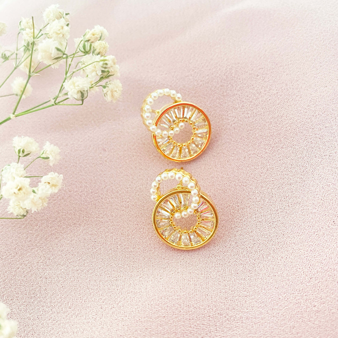 Charming Pearl & Diamond Earrings