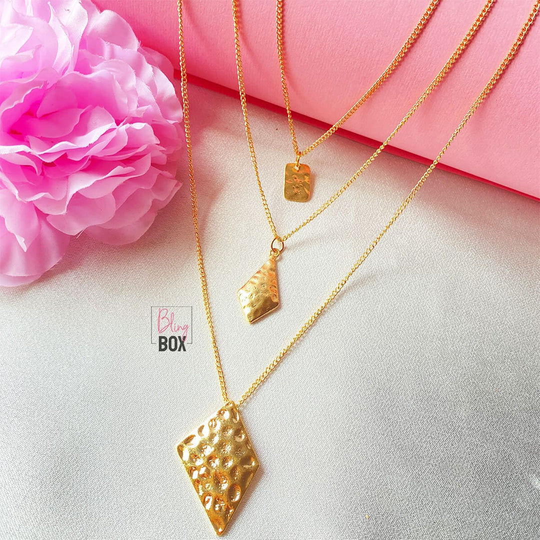 Bling Box Jewellery Abstract Textured Layered Necklace Jewellery