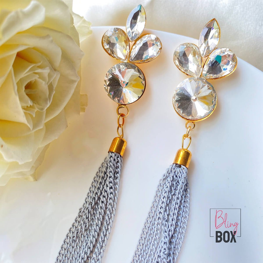 Bling Box Jewellery Alluring Crystal Tassel Earrings Jewellery