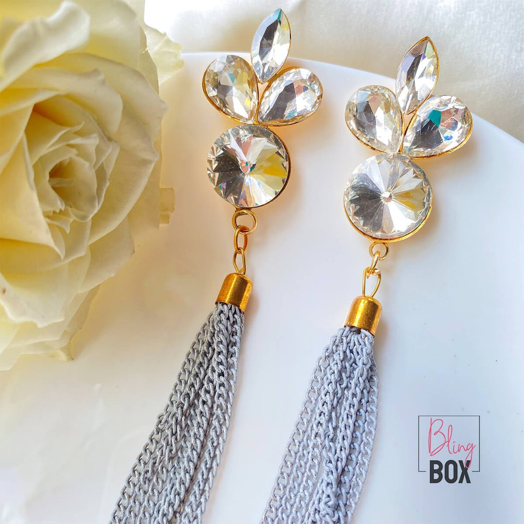 Bling Box Jewellery Alluring Crystal Tassel Earrings Jewellery 