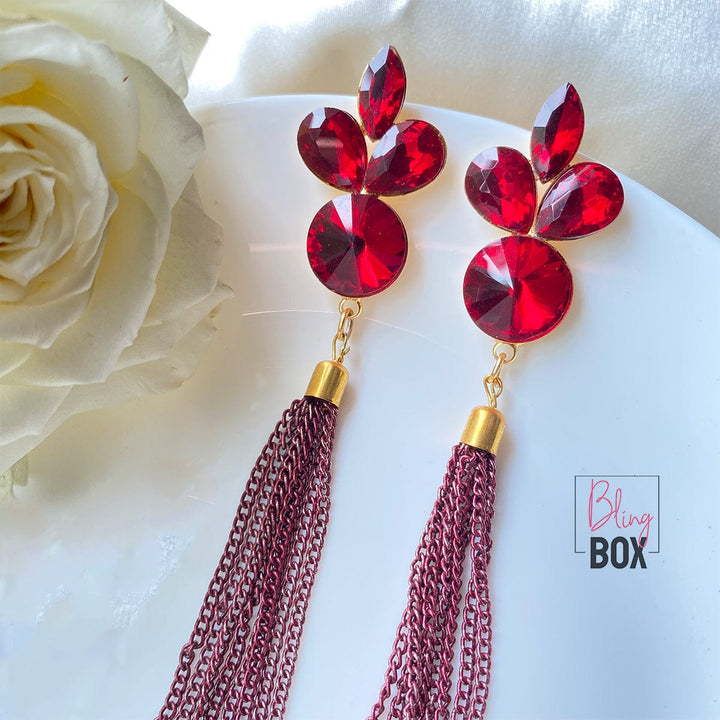 Bling Box Jewellery Alluring Crystal Tassel Earrings Jewellery