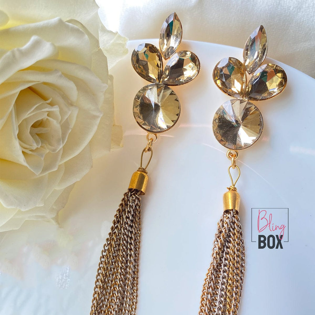Bling Box Jewellery Alluring Crystal Tassel Earrings Jewellery