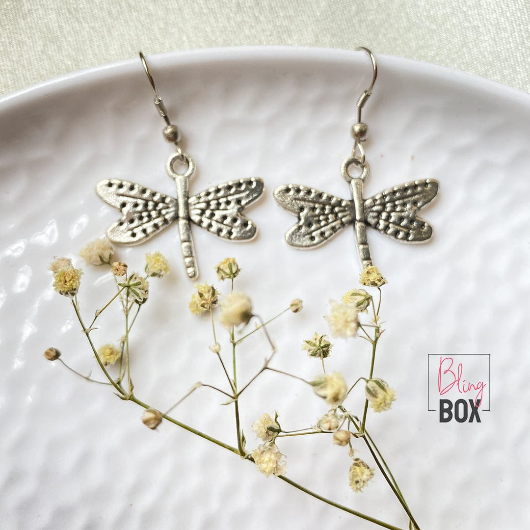 Bling Box Jewellery Dragonfly Charm Earrings Jewellery