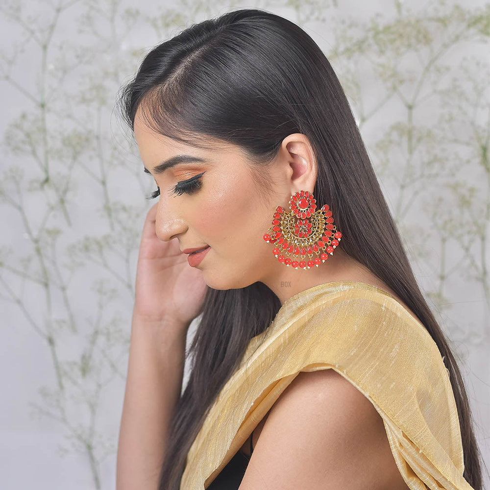 Bling Box Jewellery Elegant Gold Tone Chandbali Earrings Jewellery