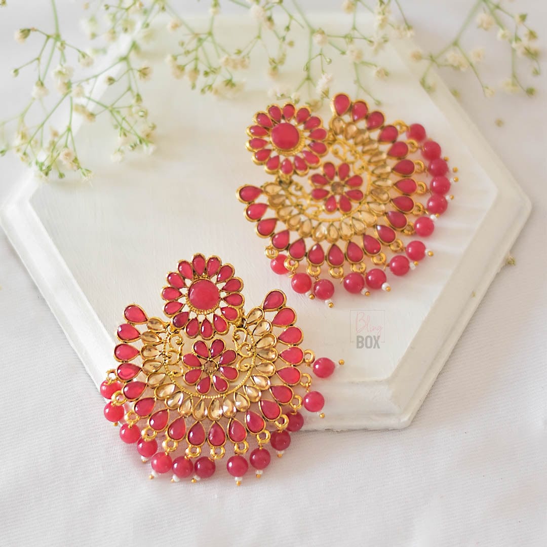Bling Box Jewellery Elegant Gold Tone Chandbali Earrings Jewellery
