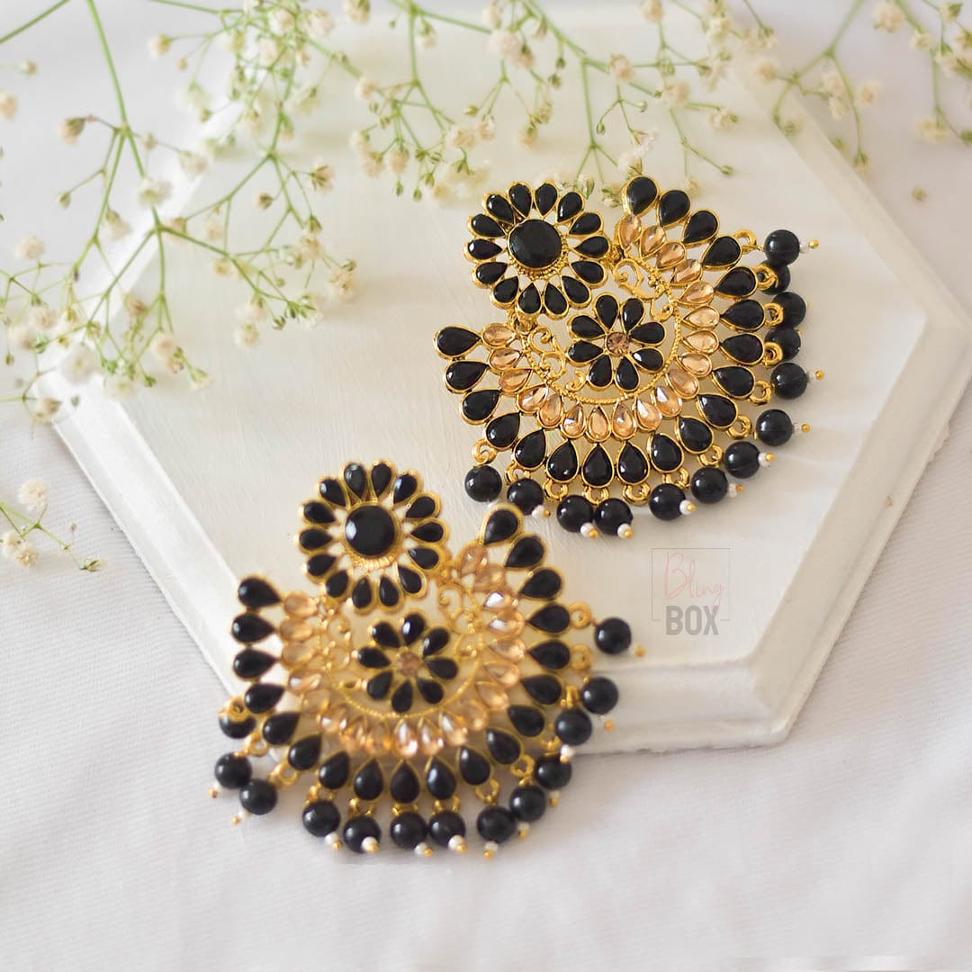 Bling Box Jewellery Elegant Gold Tone Chandbali Earrings Jewellery