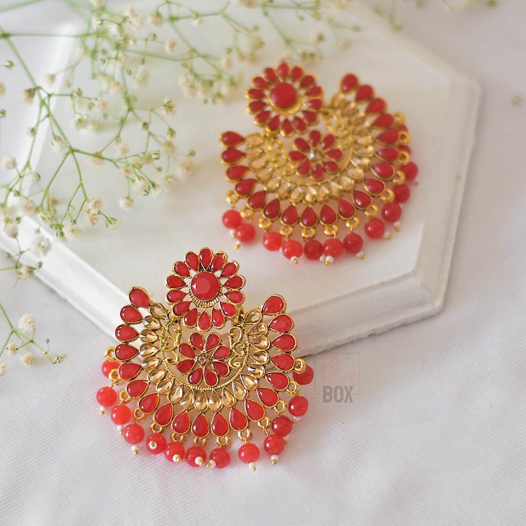 Bling Box Jewellery Elegant Gold Tone Chandbali Earrings Jewellery