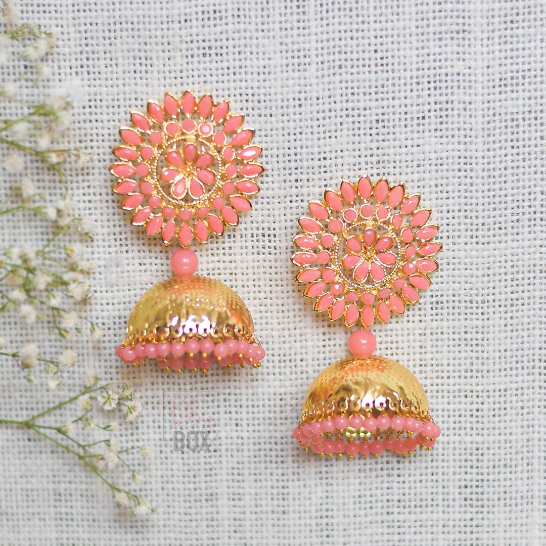Bling Box Jewellery Embellished Trendy Circular Gold Jhumkas Jewellery
