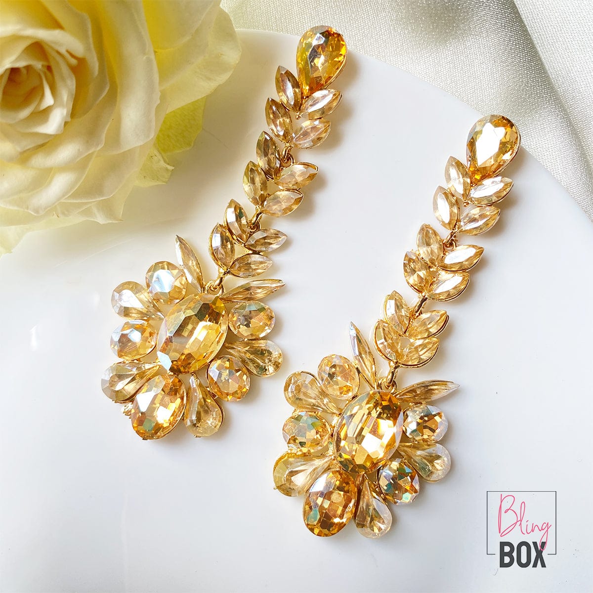 Luxury crystal earrings discount