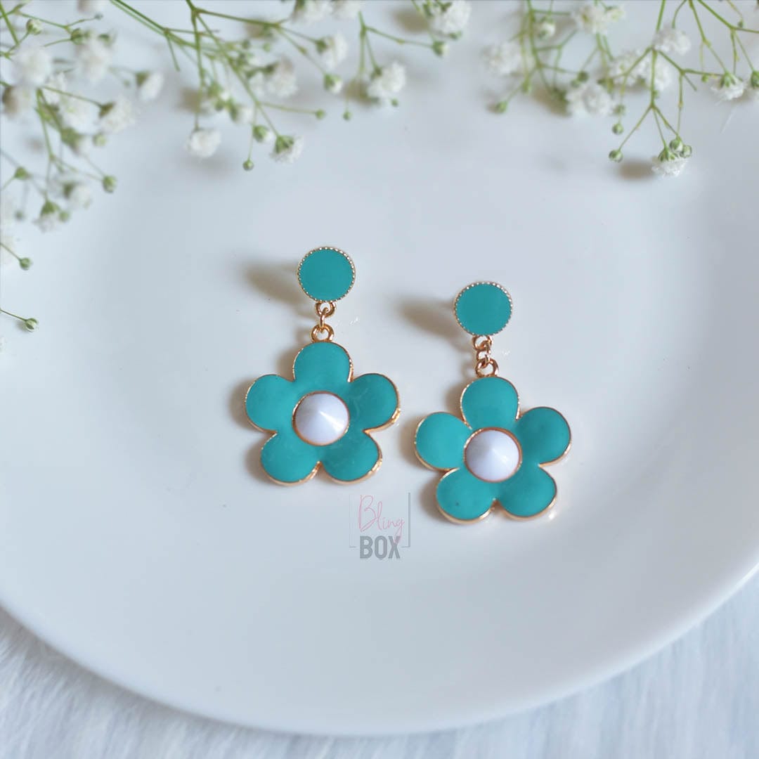 Bling Box Jewellery Floral Enamelled Earrings Jewellery
