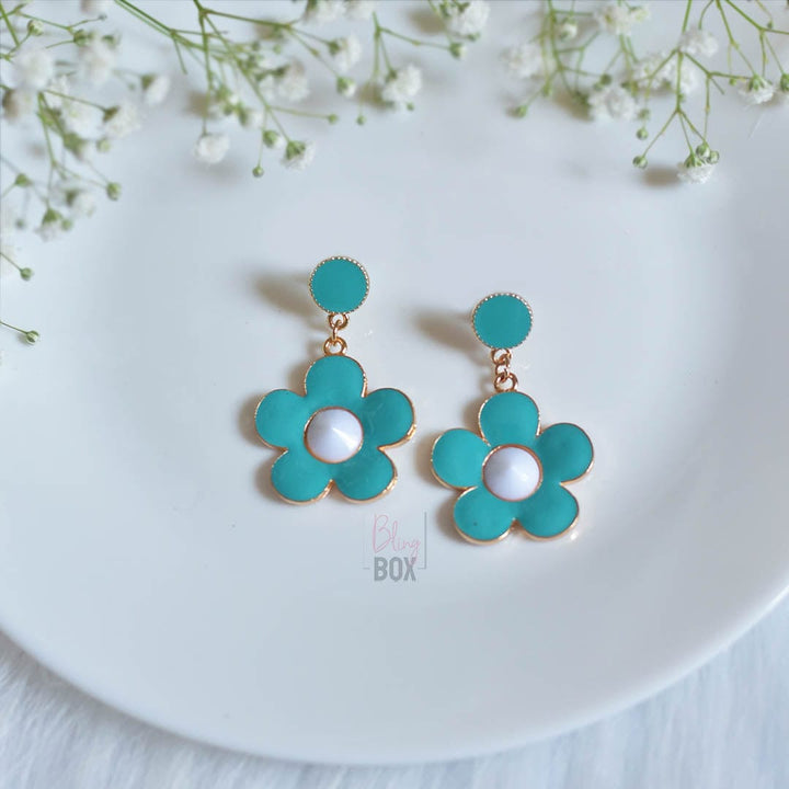 Bling Box Jewellery Floral Enamelled Earrings Jewellery