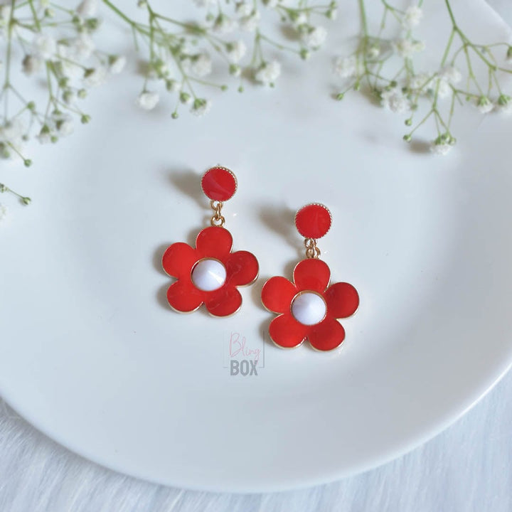 Bling Box Jewellery Floral Enamelled Earrings Jewellery