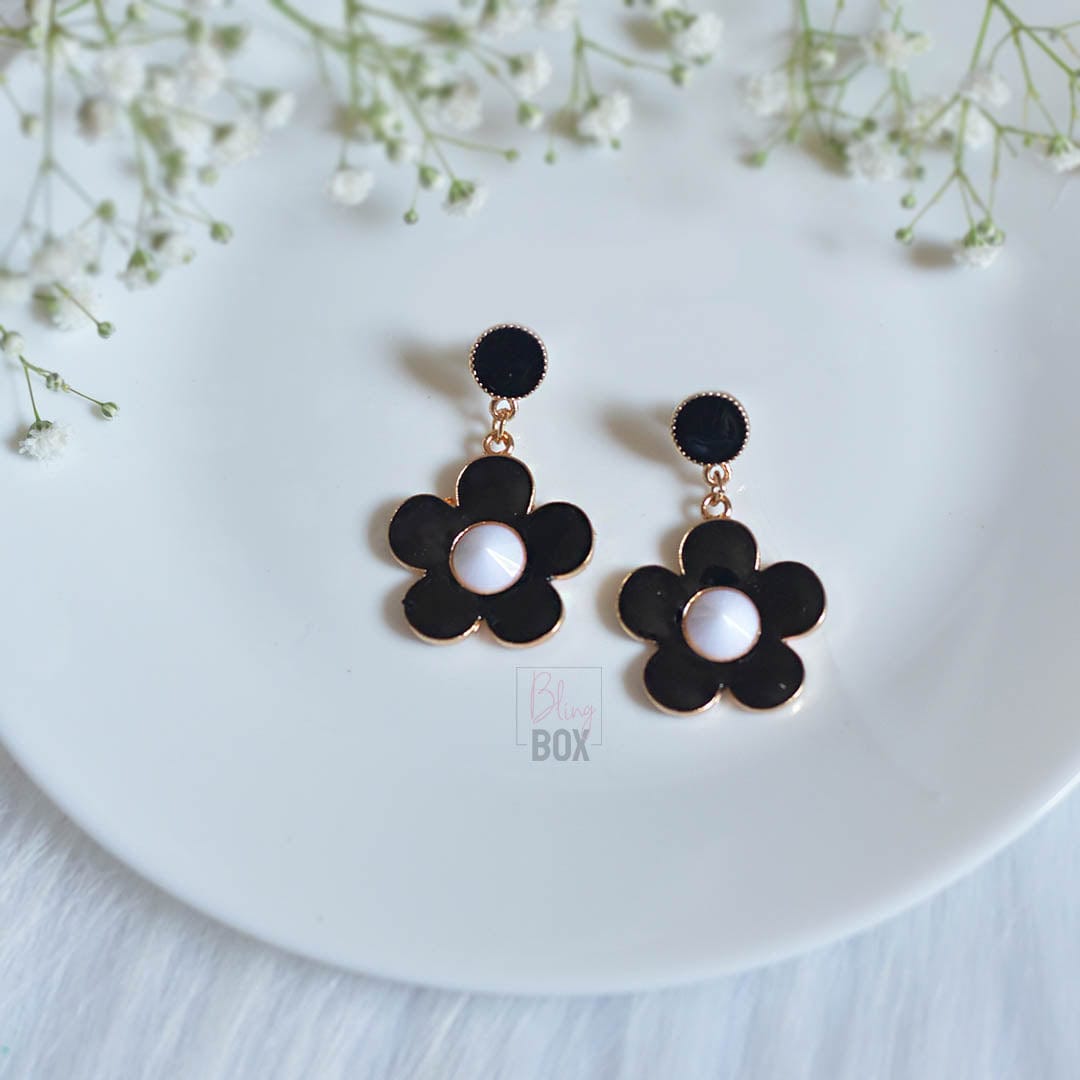 Bling Box Jewellery Floral Enamelled Earrings Jewellery 