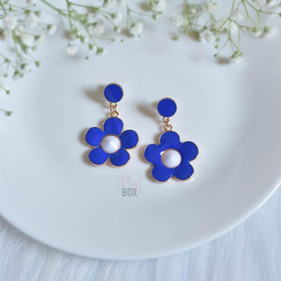 Bling Box Jewellery Floral Enamelled Earrings Jewellery