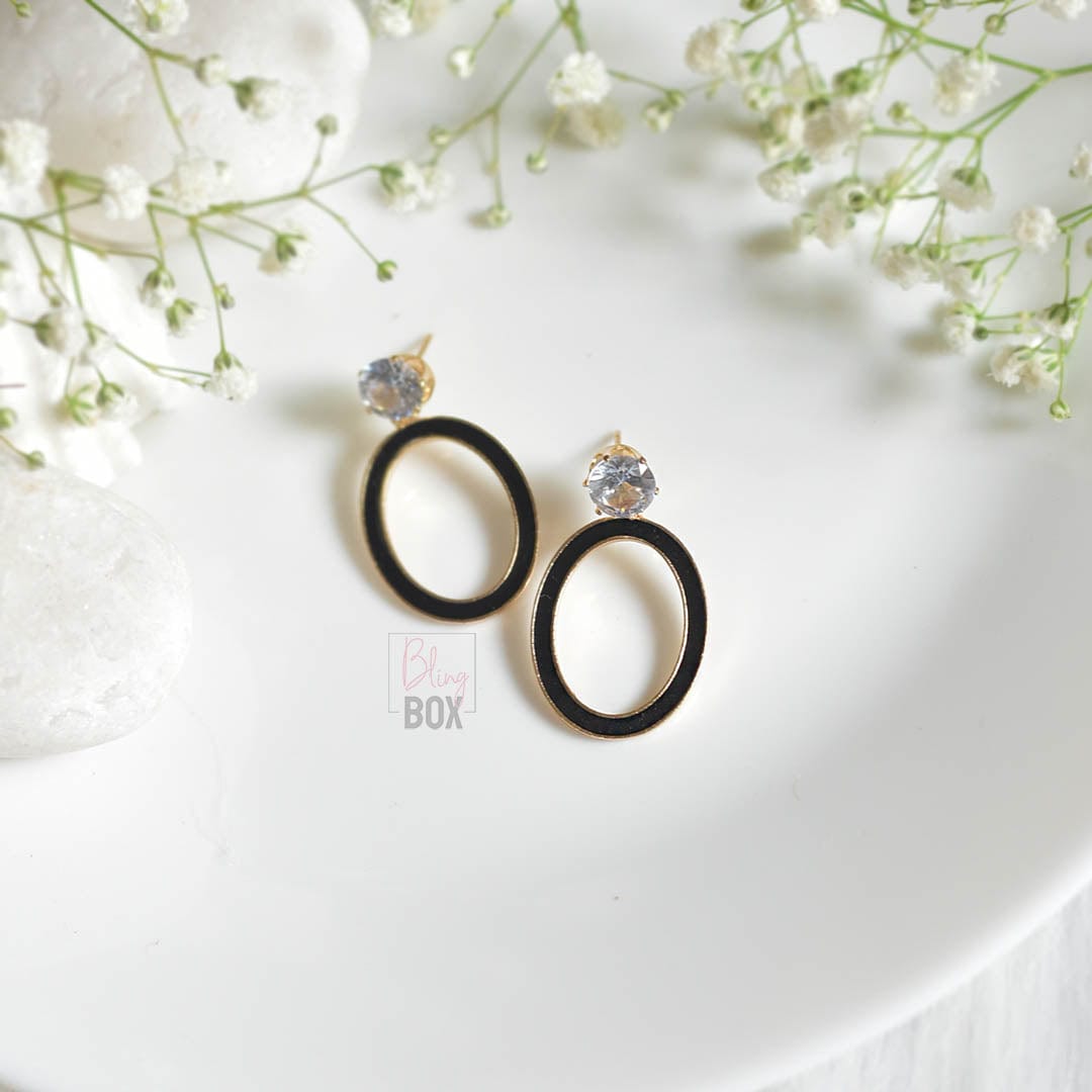 Bling Box Jewellery Geometric Enamelled Earrings Jewellery