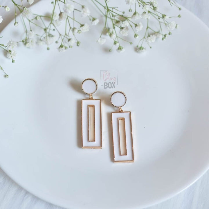 Bling Box Jewellery Geometric Enamelled Earrings Jewellery