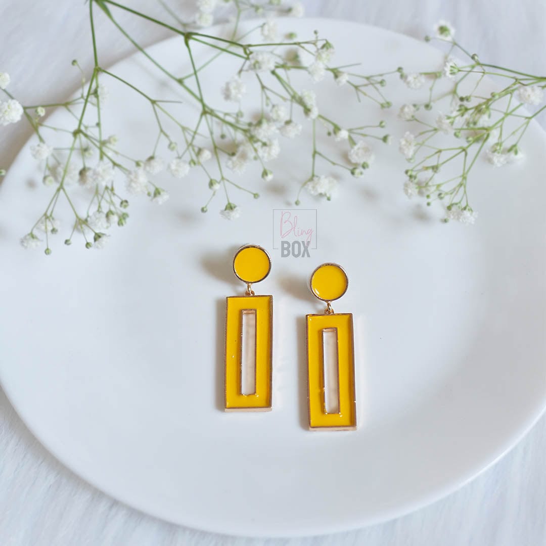 Bling Box Jewellery Geometric Enamelled Earrings Jewellery