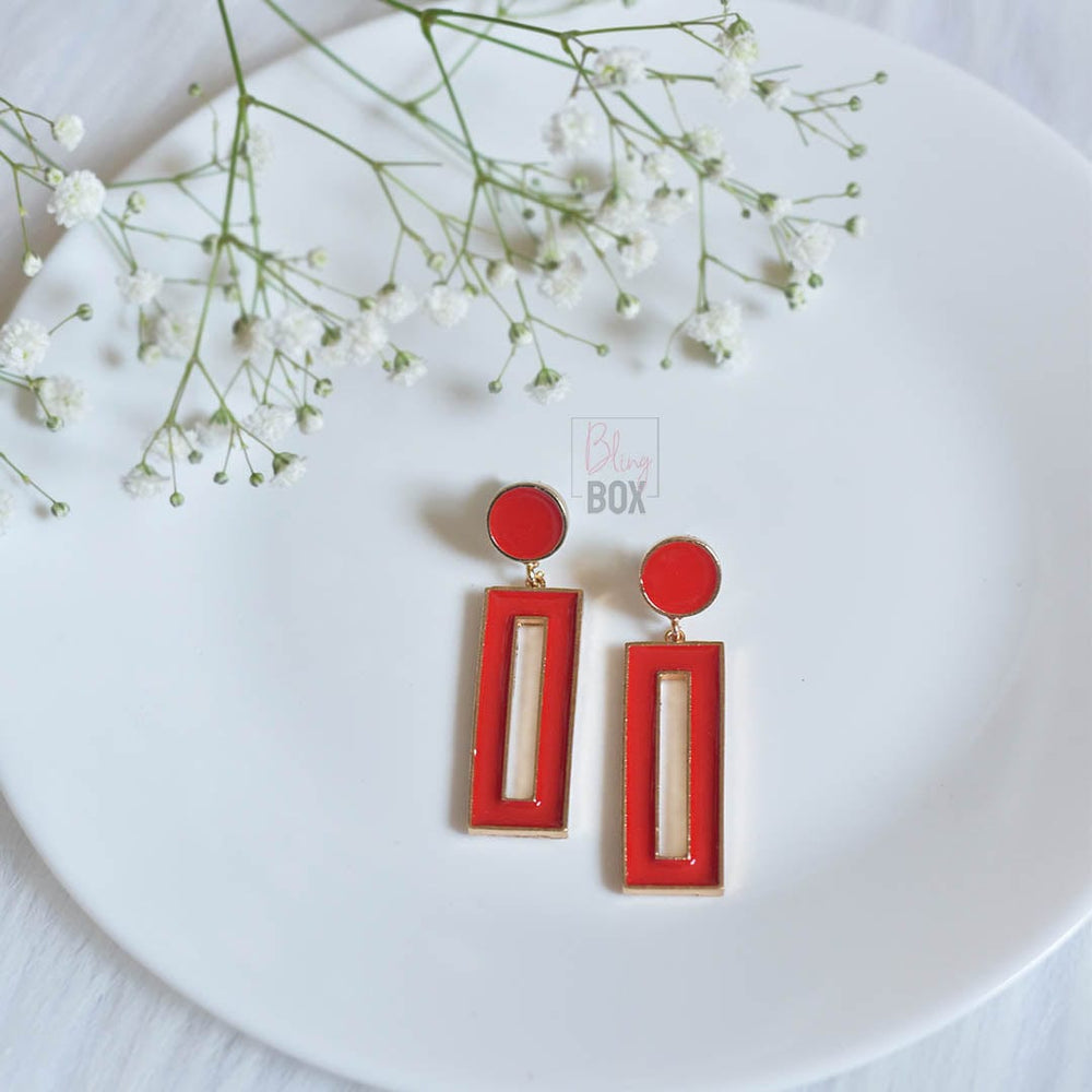 Bling Box Jewellery Geometric Enamelled Earrings Jewellery