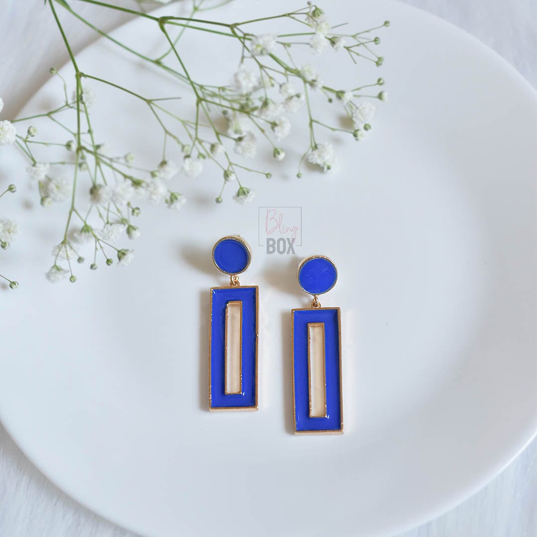 Bling Box Jewellery Geometric Enamelled Earrings Jewellery