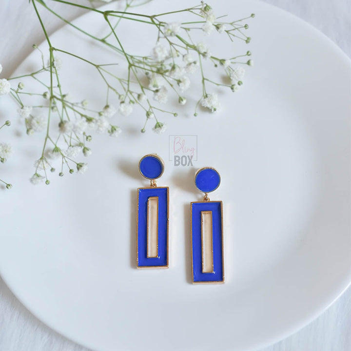 Bling Box Jewellery Geometric Enamelled Earrings Jewellery