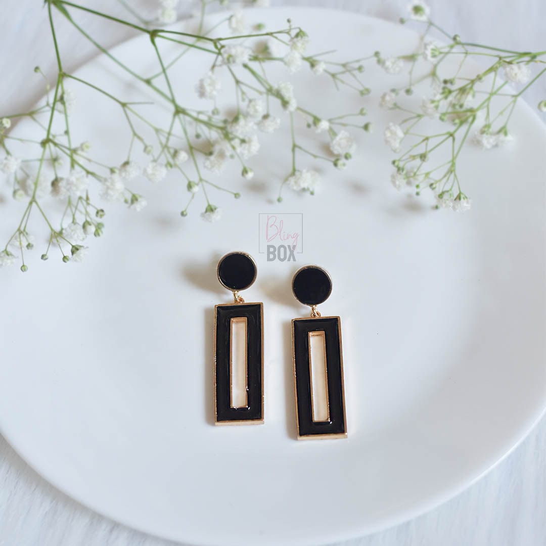 Bling Box Jewellery Geometric Enamelled Earrings Jewellery
