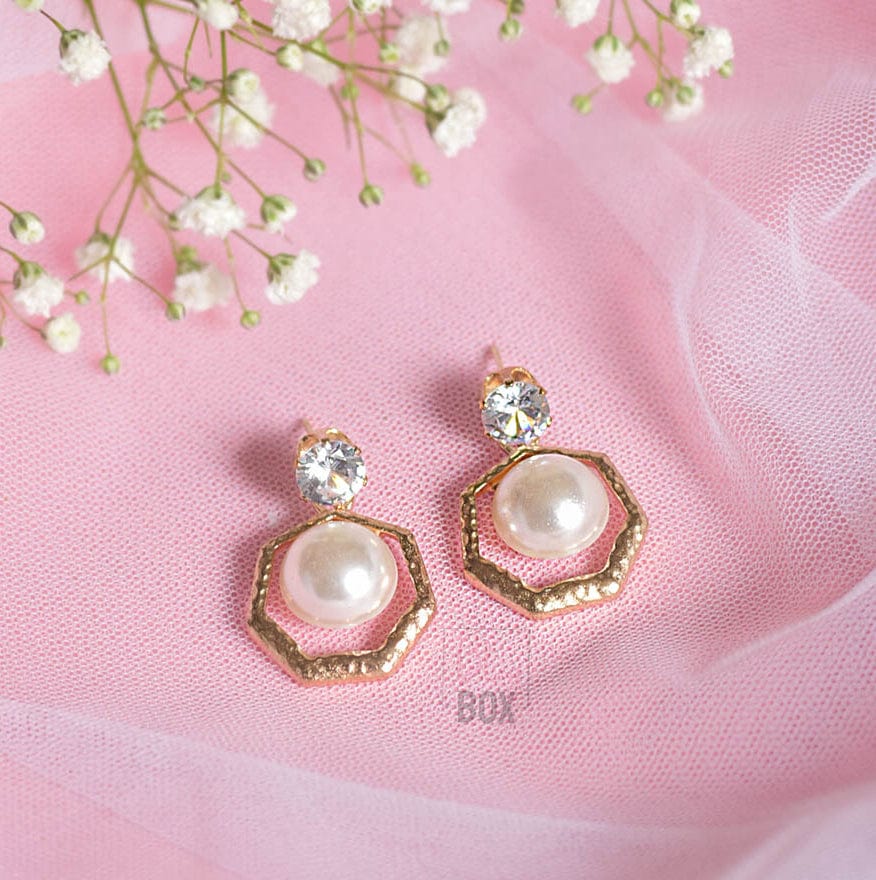 Bling Box Jewellery Geometric Pearl Earrings Jewellery