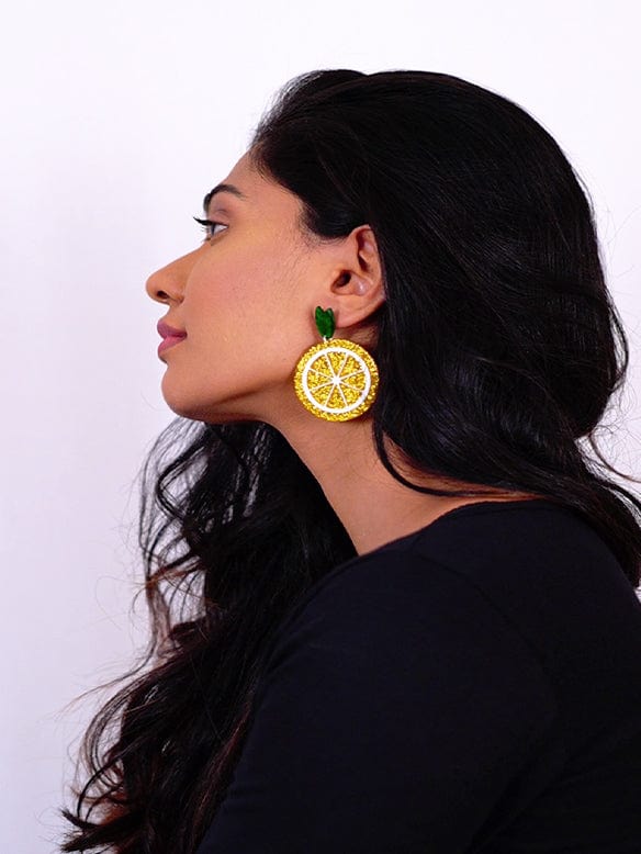 Bling Box Jewellery Glitter Orange Earrings Jewellery