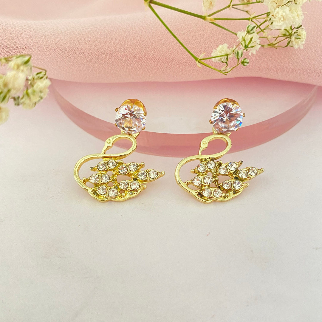 Bling Box Jewellery Golden Swan Earrings Jewellery
