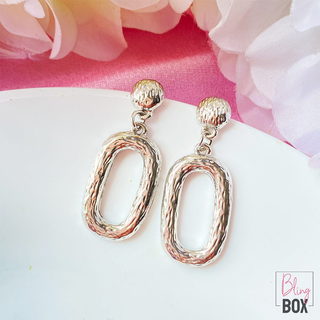 Bling Box Jewellery Graceful Silver Oval Earrings Jewellery 