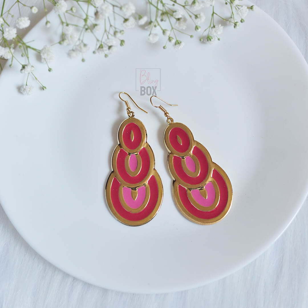 Bling Box Jewellery Layered Enamelled Earrings Jewellery