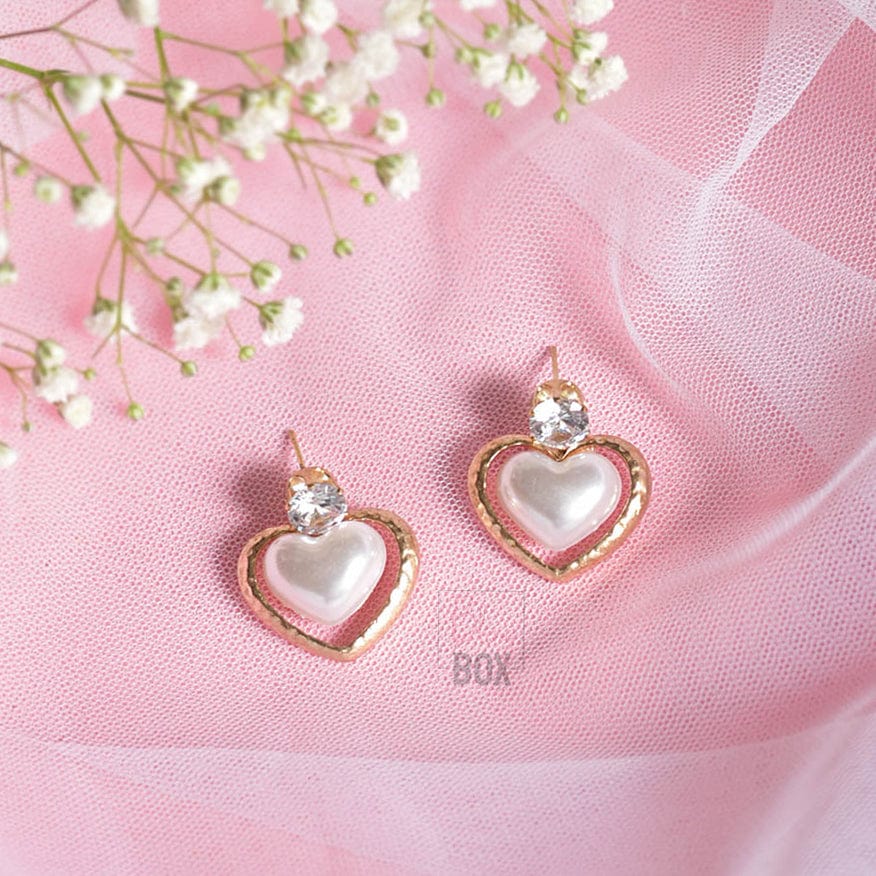 Bling Box Jewellery Little Hearts Pearl Earrings: Jewellery